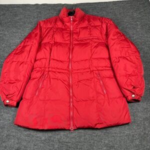 Alfani Outerwear Red Puffer Coat Jacket Down Feather Fill Warm‎ Winter Women's